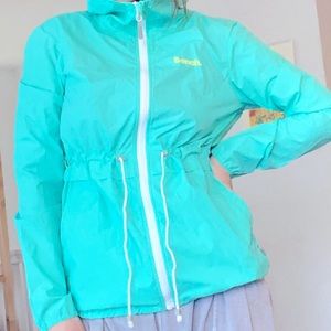 Women’s Bench Multipurpose City Clothing Turquoise and Green Rain Jacket / Coat